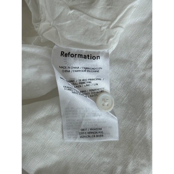 Reformation Saige Linen Crop Top – White – Women's Size M - Picture 6 of 6